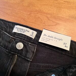 Ankle Straight Black Jeans